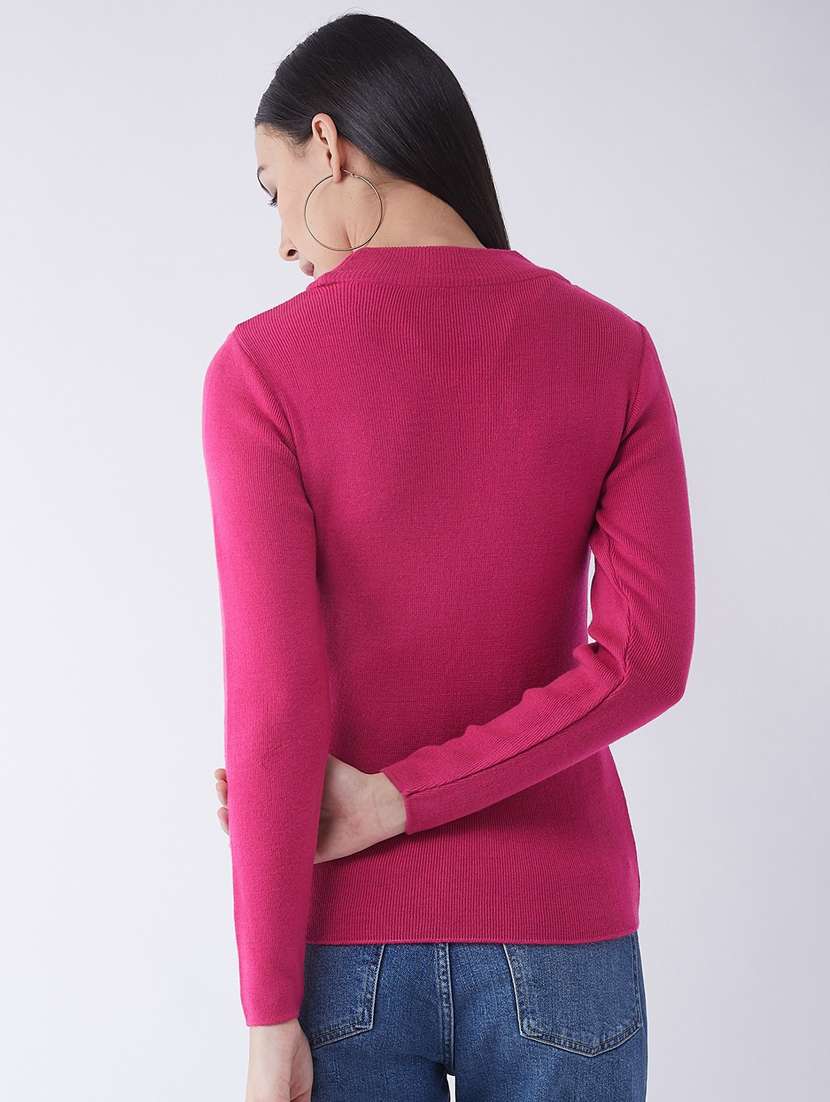 women long sleeved solid regular pullover - 20436496 -  Standard Image - 2
