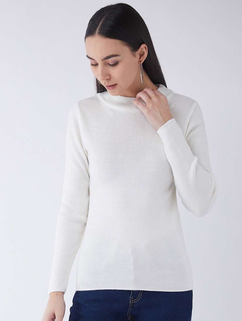 women long sleeved solid regular pullover