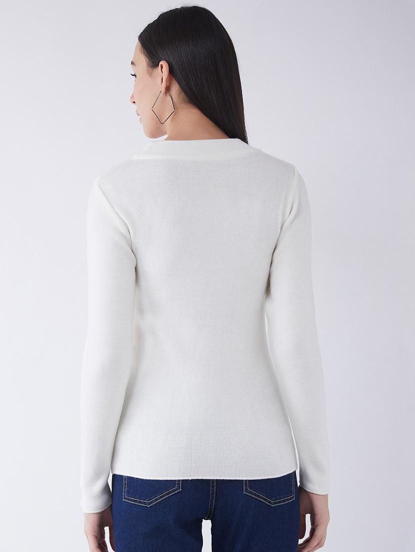 women long sleeved solid regular pullover - 20436498 - Standard Image - 2