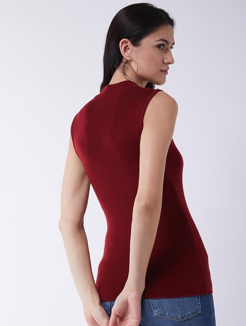 women sleeveless solid regular pullover - 20436503 - Standard Image - 2