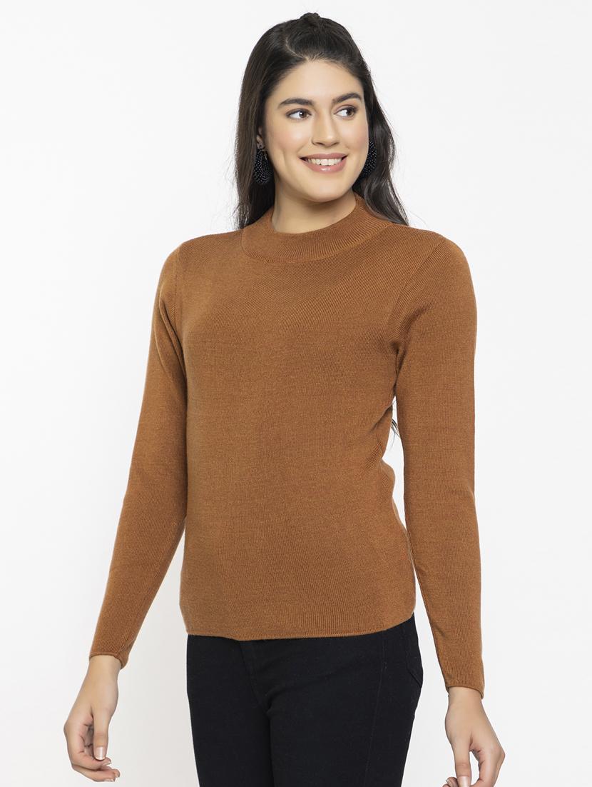 women long sleeved solid regular pullover - 20436515 - Standard Image - 2
