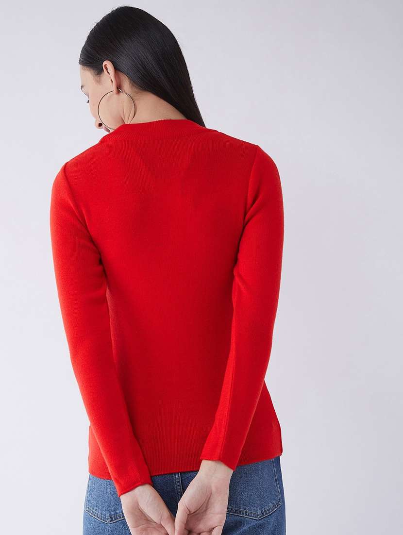 women long sleeved solid regular pullover - 20436516 -  Standard Image - 2