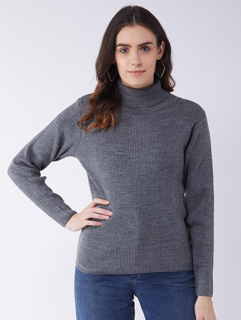 women long sleeved solid regular pullover - 20436523 -  Zoom Image - 0