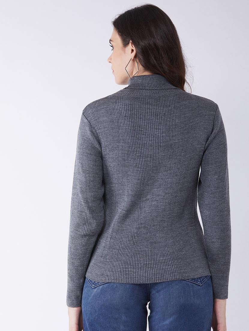 women long sleeved solid regular pullover - 20436523 - Standard Image - 2