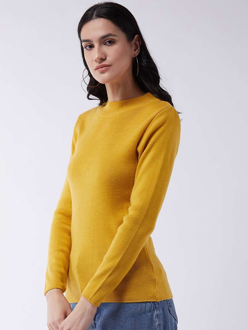 women long sleeved solid regular pullover