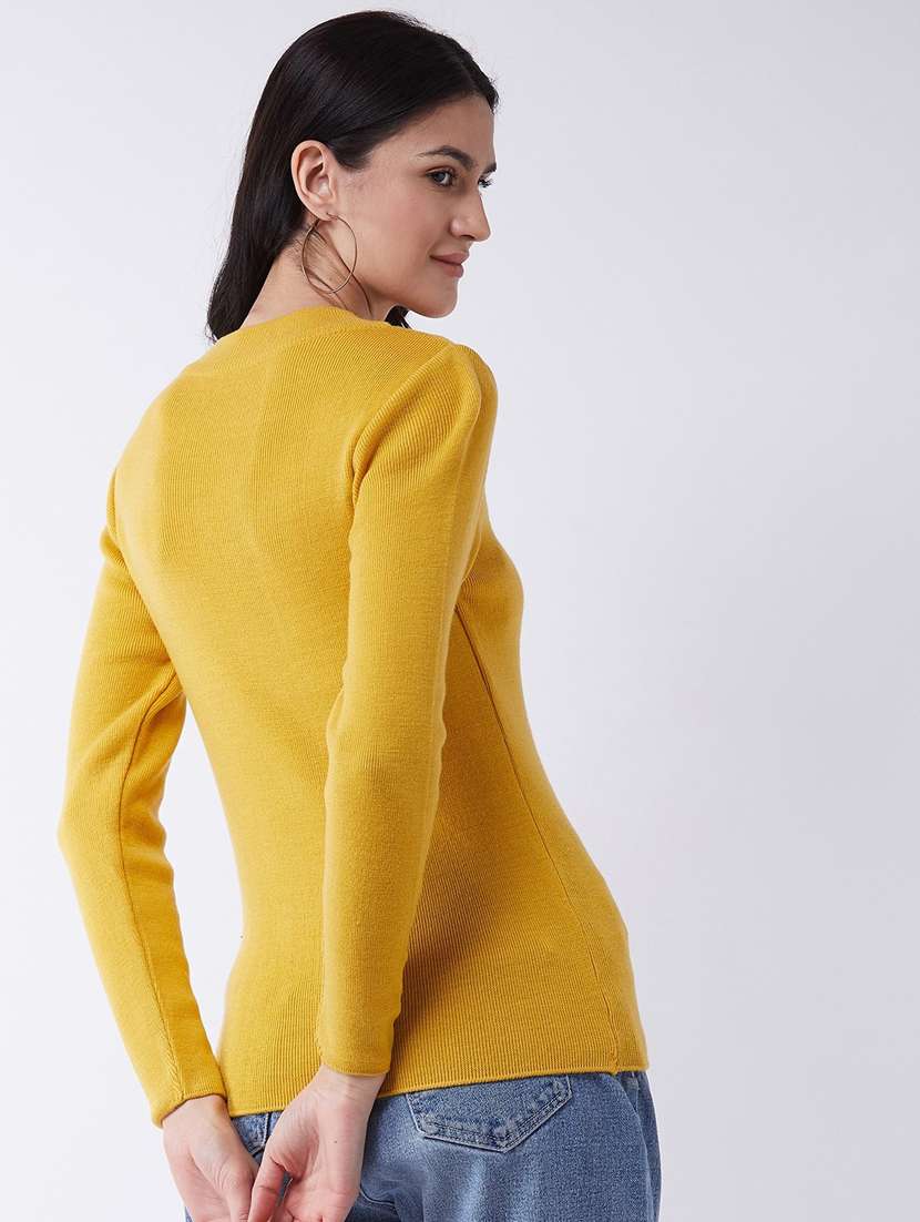 women long sleeved solid regular pullover - 20436533 -  Standard Image - 2