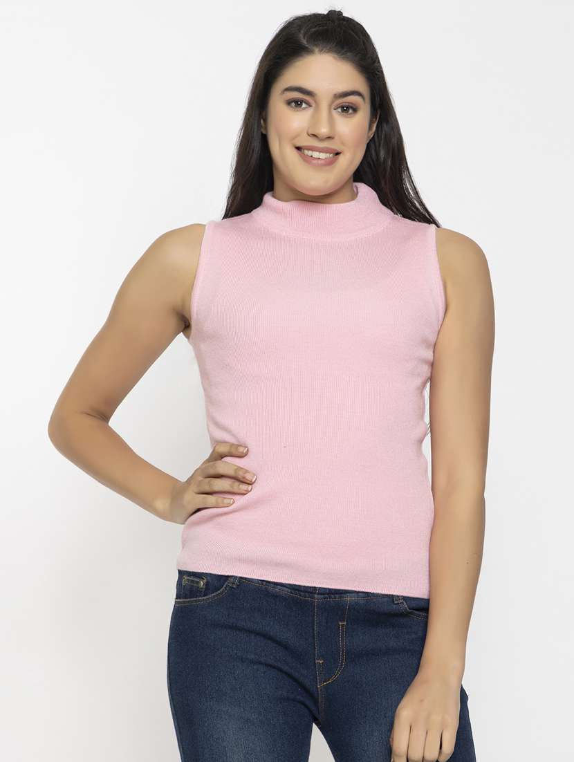 women sleeveless solid regular pullover - 20436538 - Zoom Image - 0