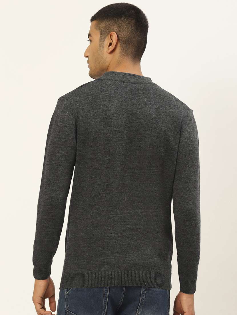men long sleeved solid pullover - 20436557 - Standard Image - 2