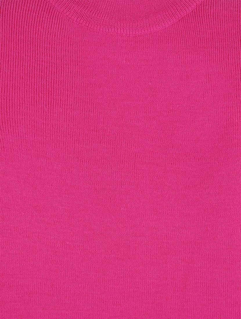 pink solid long sleeves sweater - 20436566 - Standard Image - 2