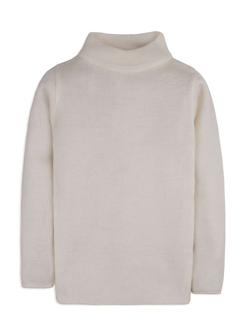 white solid long sleeves sweater