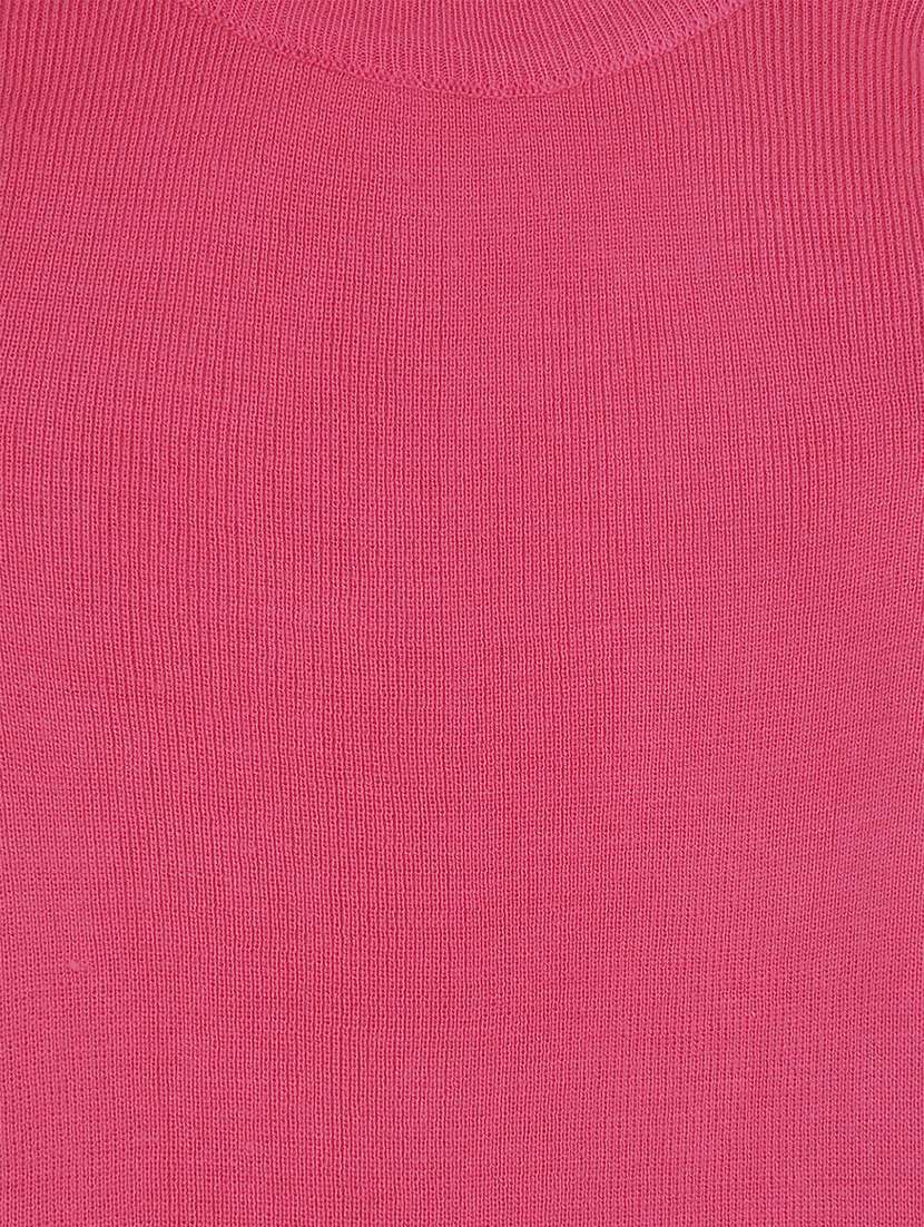pink solid long sleeves sweater - 20436577 - Standard Image - 2