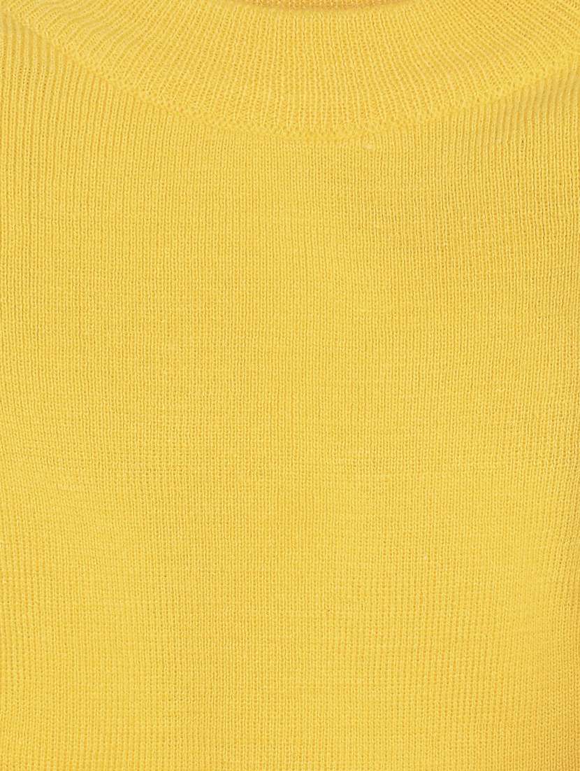 yellow solid long sleeves sweater - 20436581 - Standard Image - 2