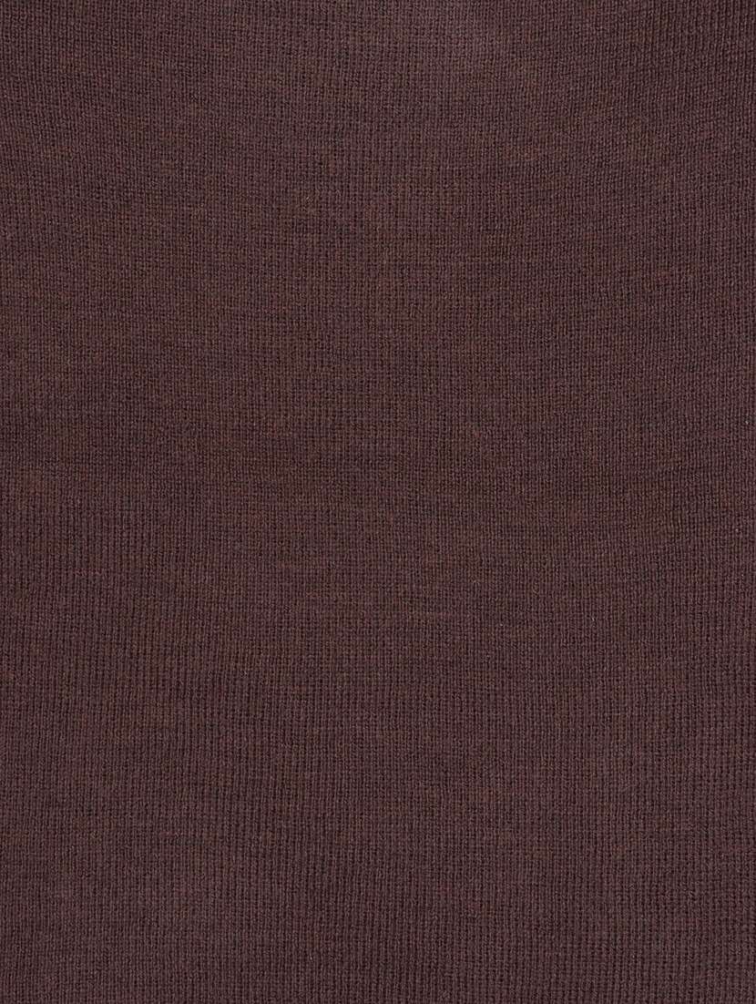 brown solid long sleeves sweater - 20436583 - Standard Image - 2