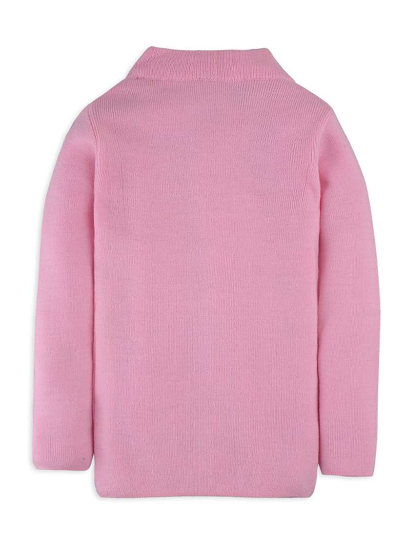 pink solid long sleeves sweater - 20436585 - Standard Image - 2