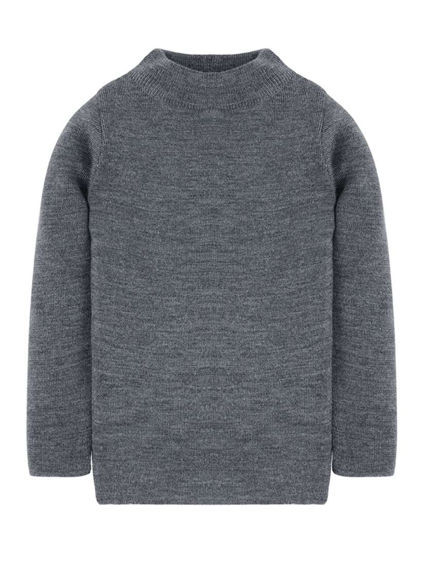grey solid long sleeves sweater