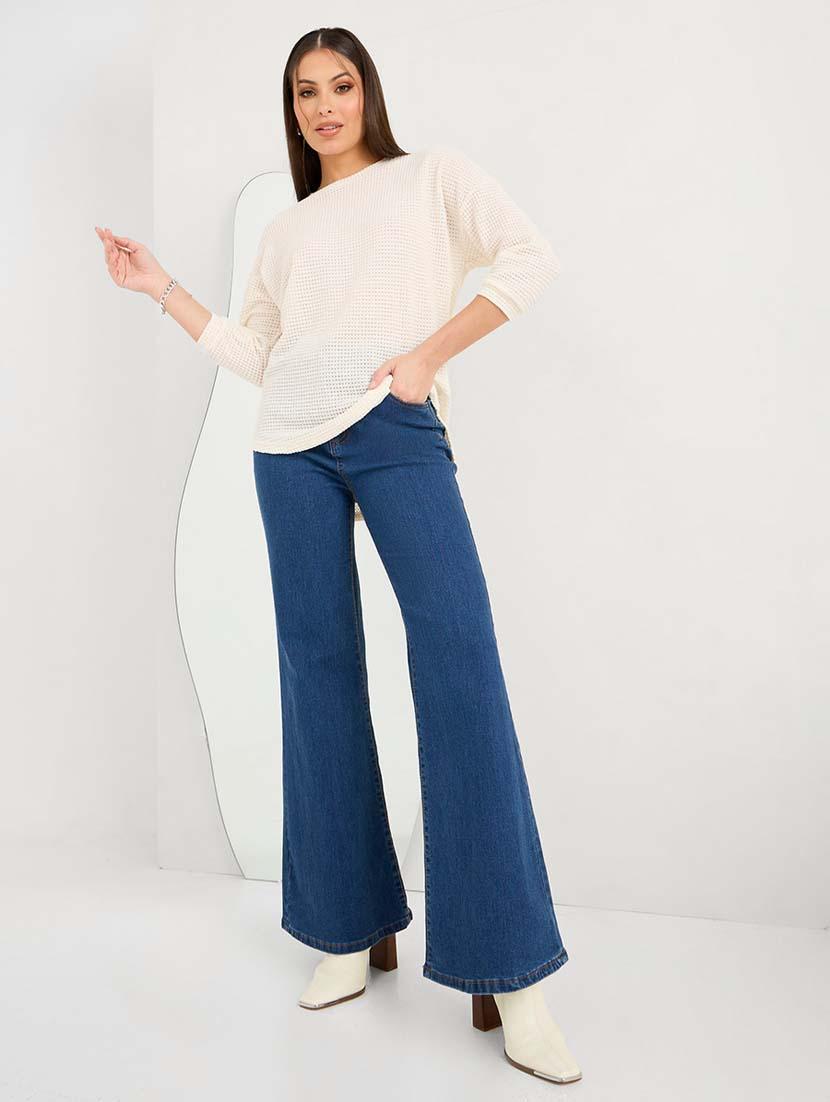 optic white self design boxy winter top - 20444258 - Standard Image - 2