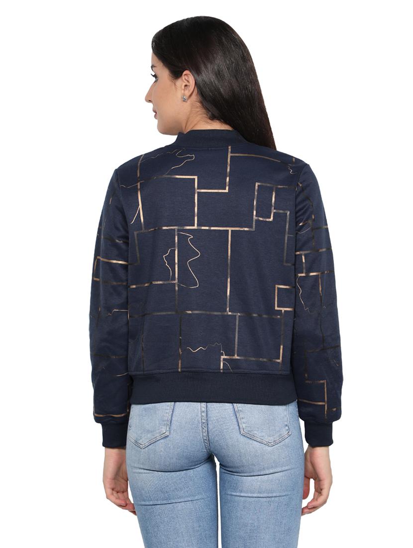 women navy blue bomber jacket - 20444392 - Standard Image - 2