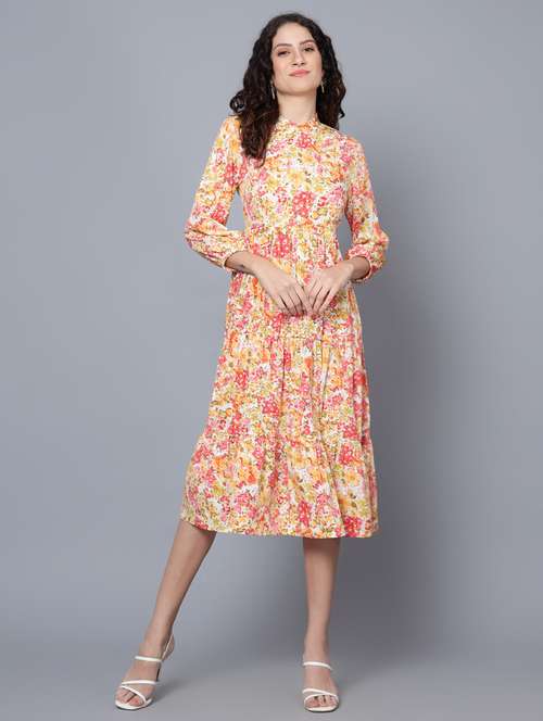 women floral print tiered dress - 20444587 - Standard Image - 0