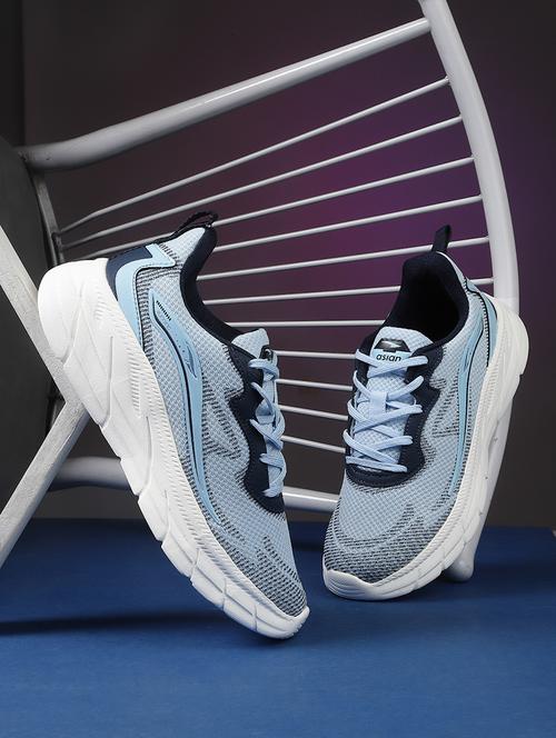women solid light blue lace-up sport shoe - 20445541 -  Standard Image - 0