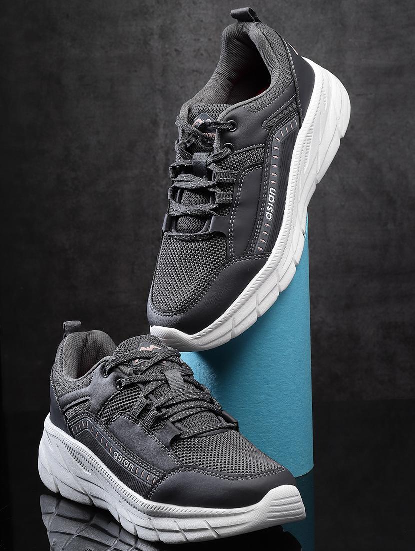 women solid charcoal lace-up sport shoe - 20445543 -  Zoom Image - 0