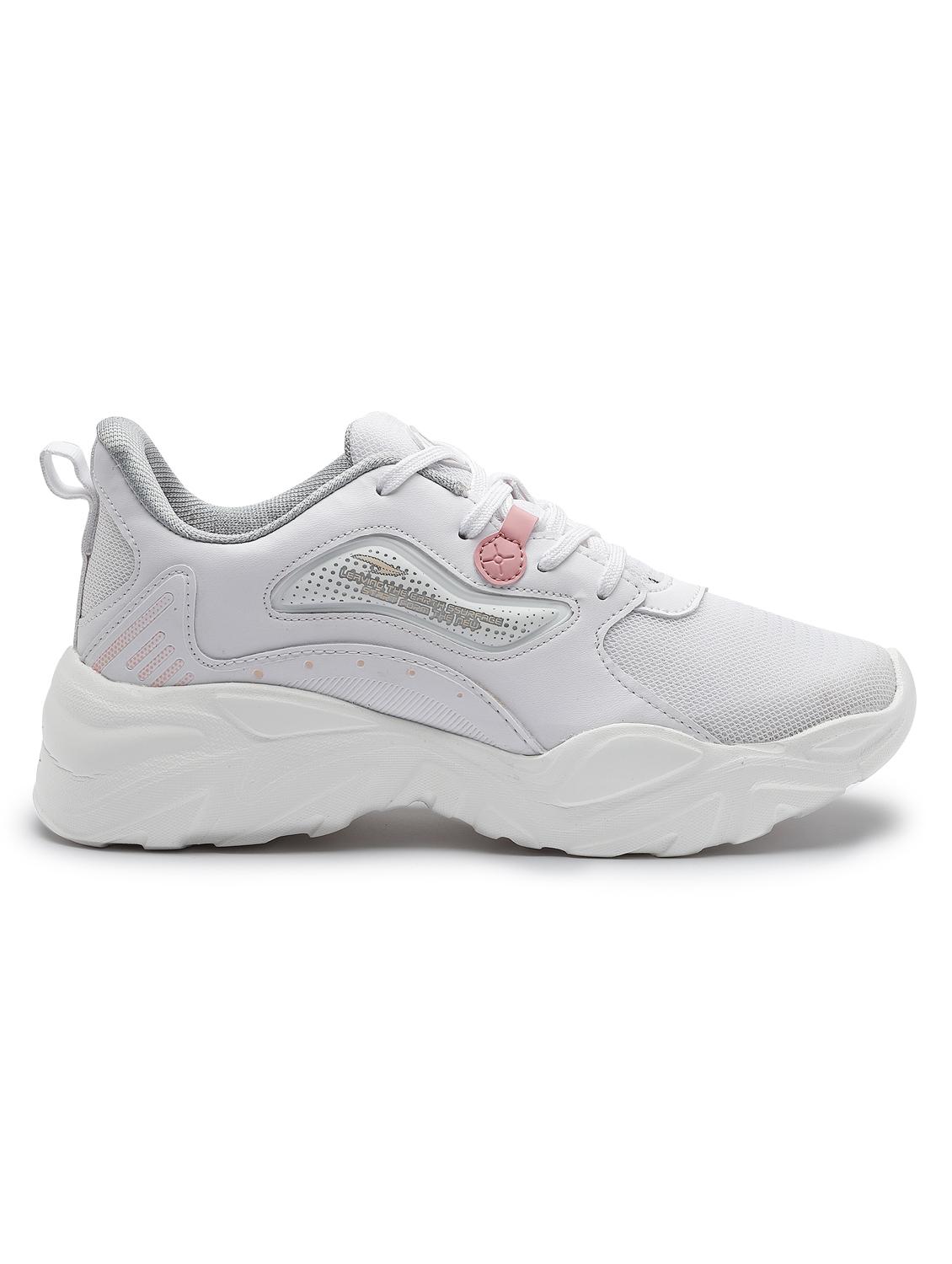 women solid white lace-up sport shoe - 20445549 - Standard Image - 2