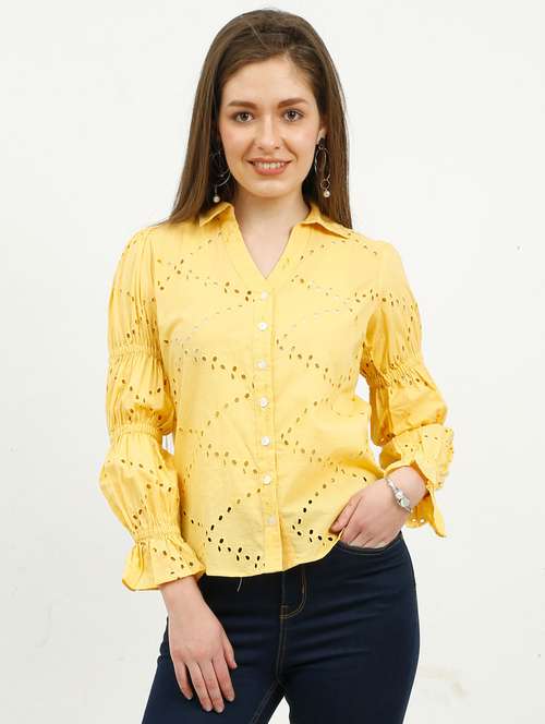 cotton schiffli shirt - 20445632 -  Standard Image - 0