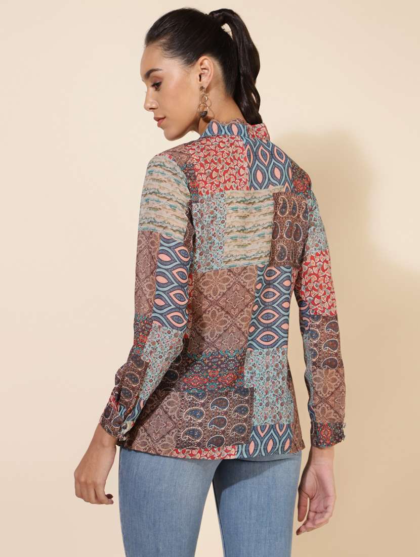 multi colored printed regular top - 20446002 -  Standard Image - 2