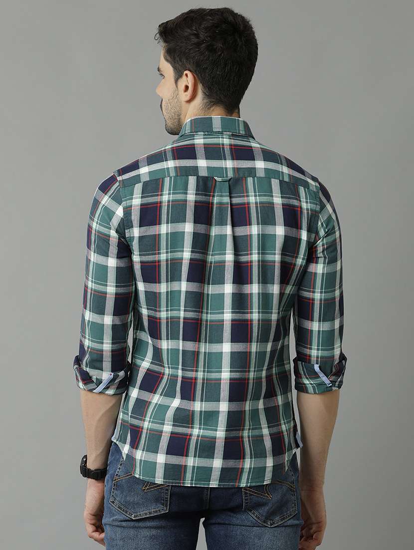 green cotton casual shirt - 20446049 -  Standard Image - 2