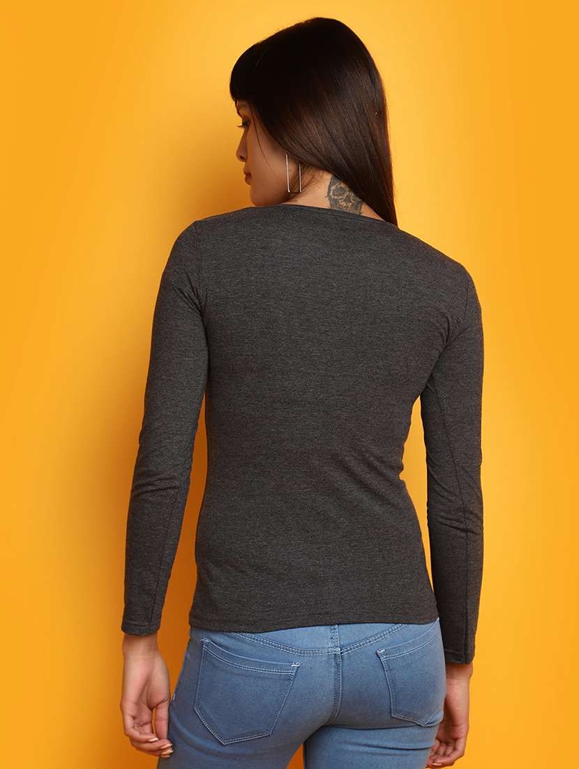 grey cotton regular top - 20448301 -  Standard Image - 2