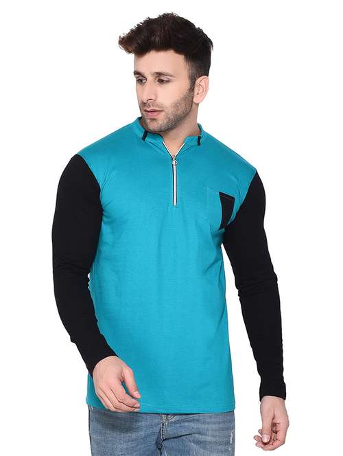 men long sleeved color block t-shirt - 20448618 -  Standard Image - 0