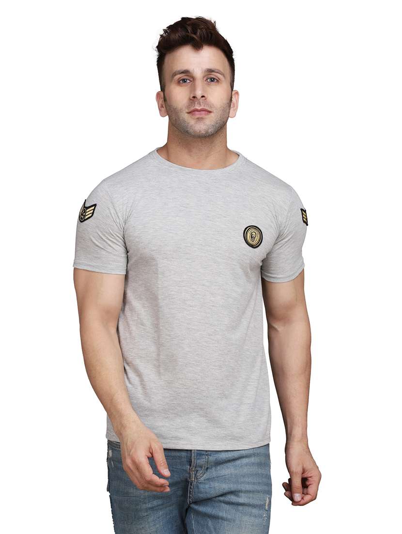grey cotton regular t-shirt