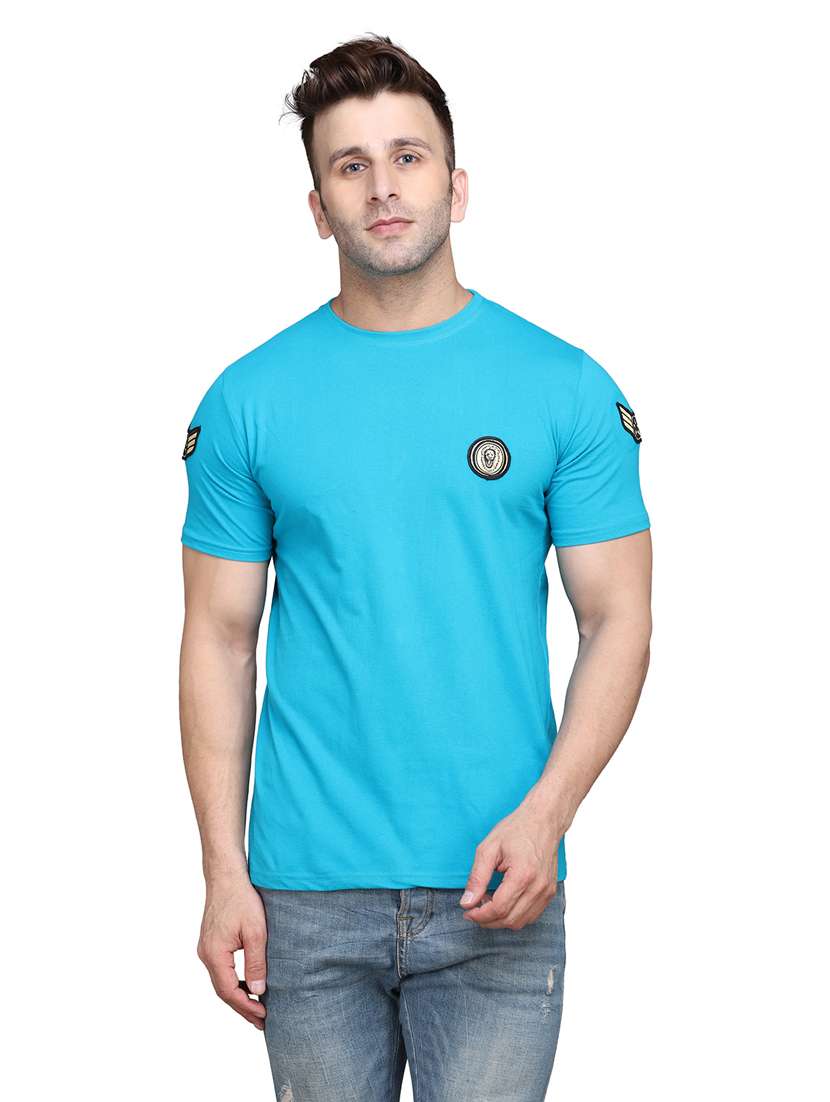 turquoise cotton tshirt - 20448635 - Zoom Image - 0