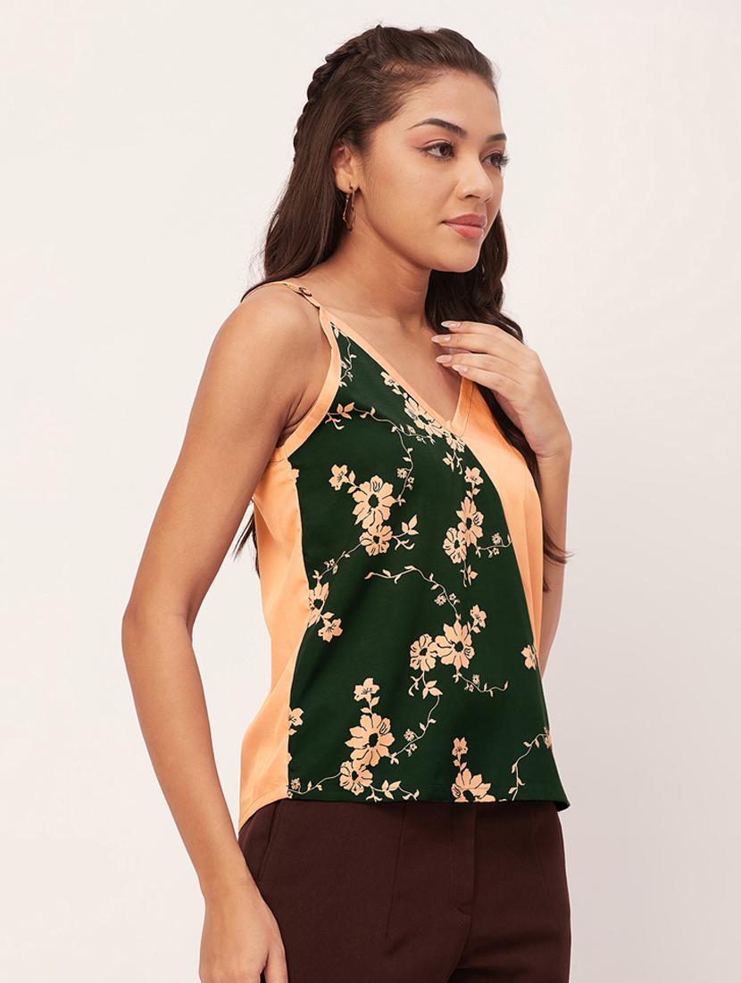 green poly crepe camisole top - 20448776 - Standard Image - 2