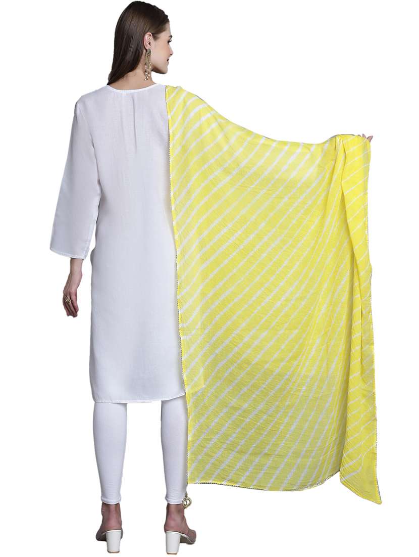 women yellow leheriya print dupatta - 20448798 -  Standard Image - 2