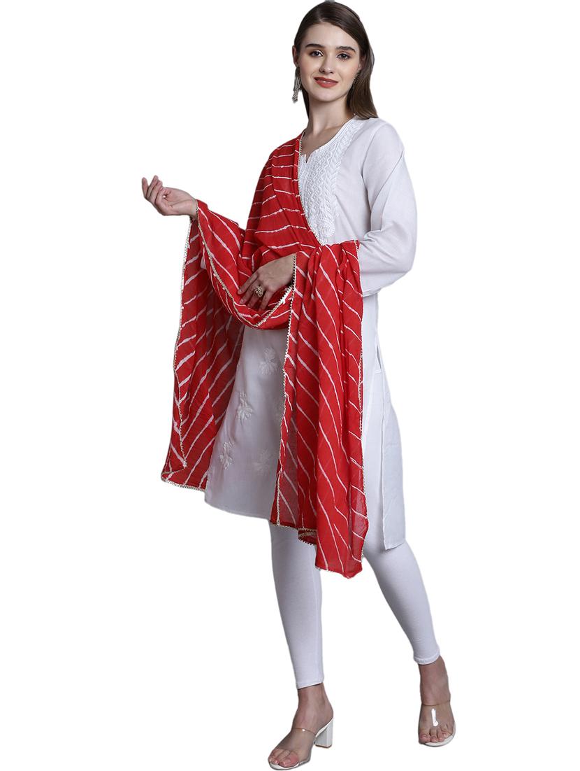 women red leheriya print dupatta - 20448801 - Standard Image - 2