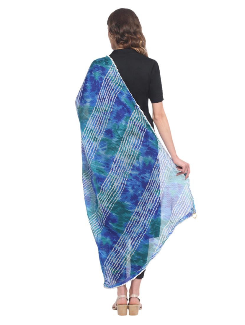women blue leheriya print dupatta - 20448815 - Standard Image - 2