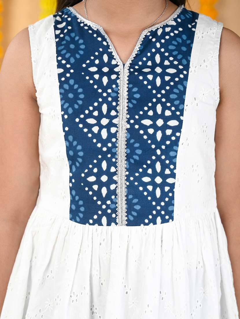 girls block printed kurta salwar set  - 20448845 -  Standard Image - 2