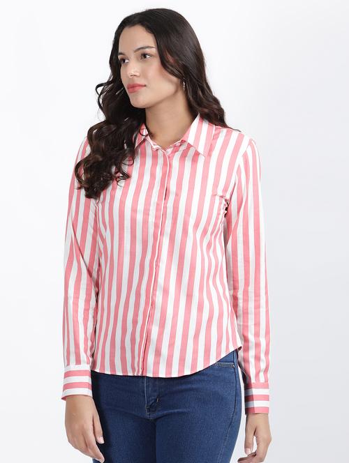 women striped regular shirt - 20449083 - Standard Image - 0