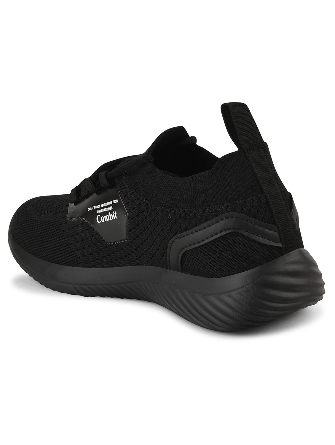 men solid black lace-up sport shoe - 20449268 - Standard Image - 2