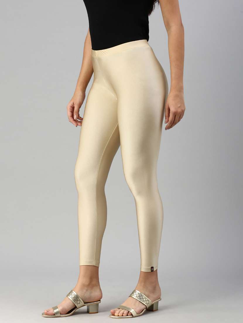 cream solid ankle length legging - 20449294 -  Standard Image - 2
