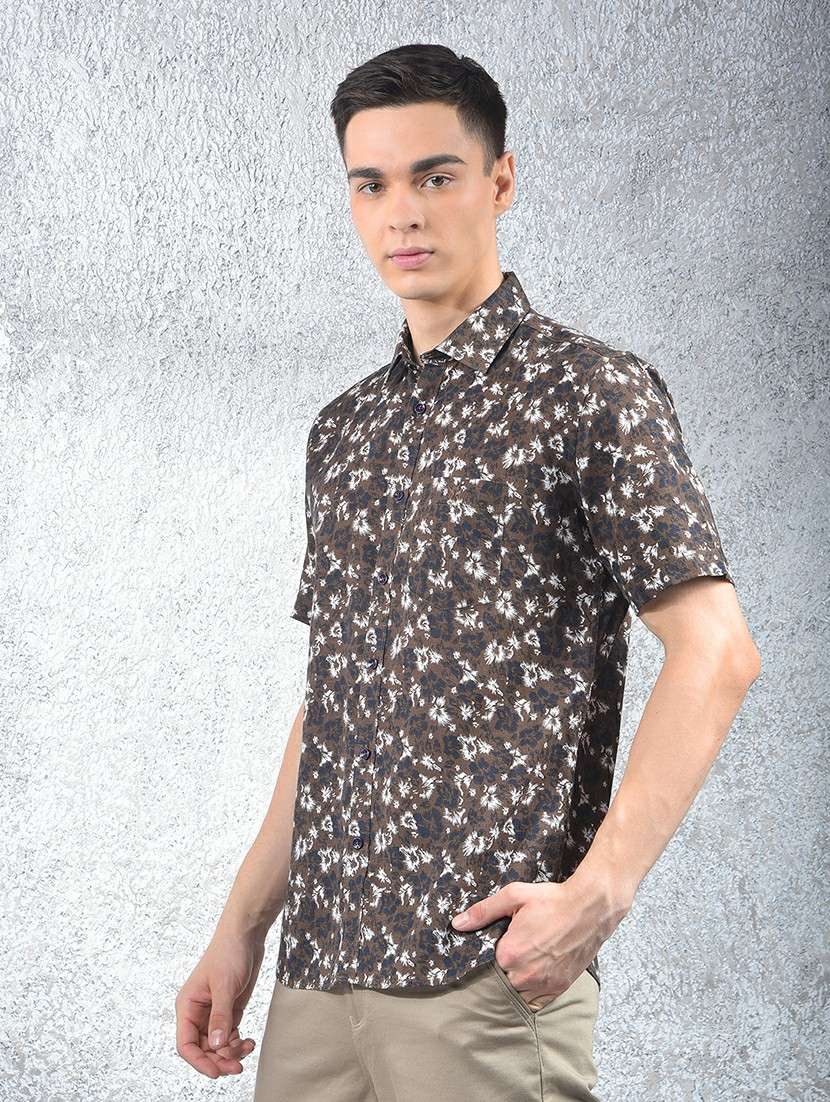 slim fit floral printed cotton shirt - 20449319 -  Standard Image - 2