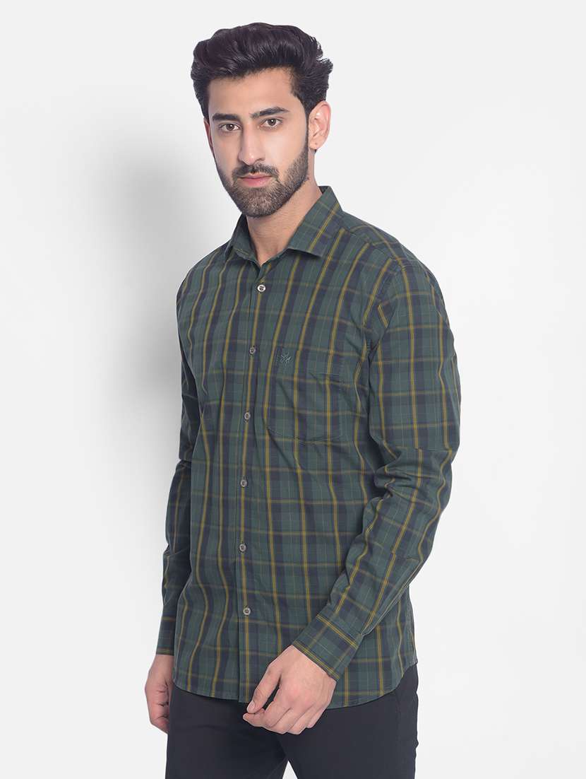 slim fit cotton checked shirt - 20449320 - Standard Image - 2