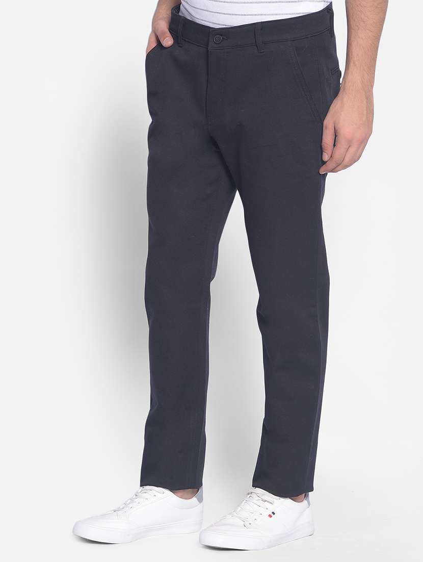 men's black flat front casual trouser - 20449351 -  Standard Image - 2