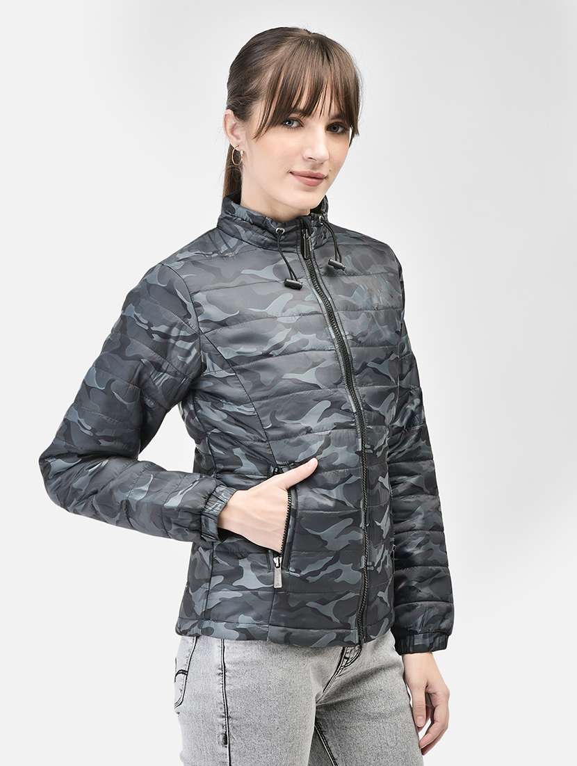 women solid long sleeve quilted jacket  - 20449370 -  Standard Image - 2