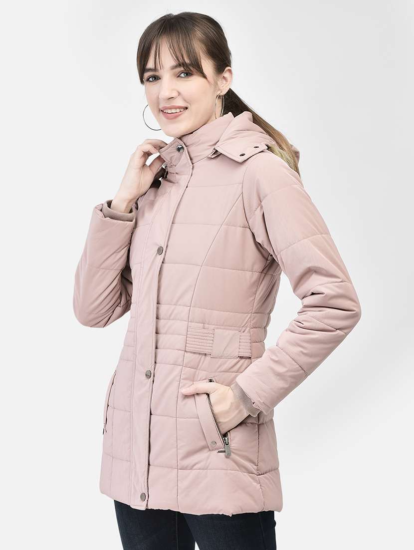 women dusty pink polyester quilted & padded jacket - 20449385 - Standard Image - 2