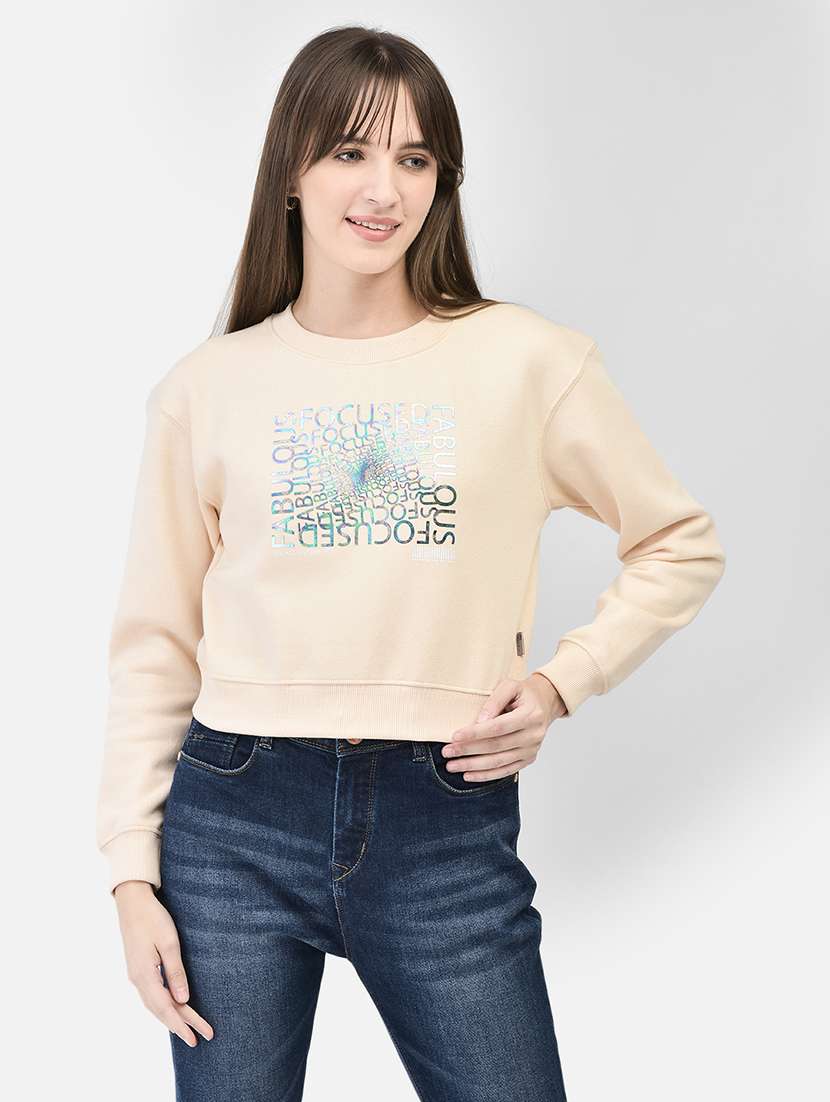 women's chest print sweatshirt
