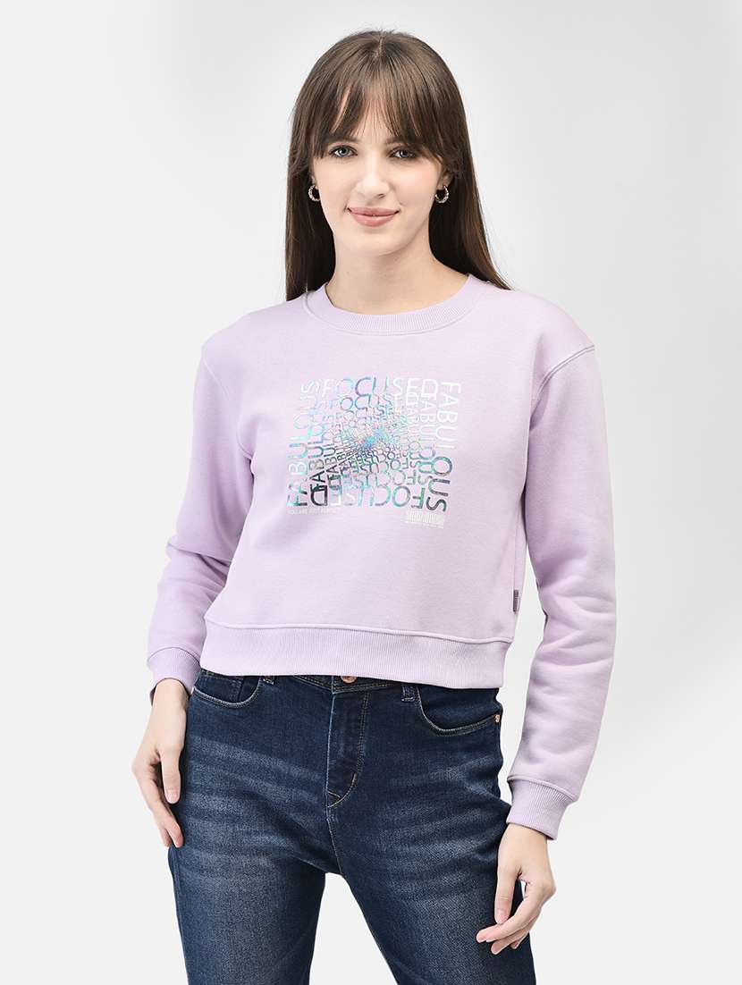 women's front print sweatshirt