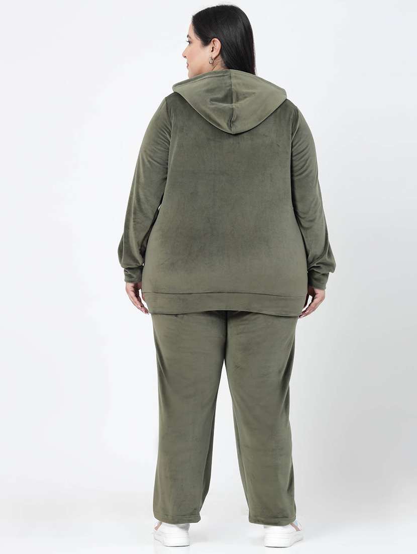 women solid long sleeve active wear sets - 20449970 - Standard Image - 2