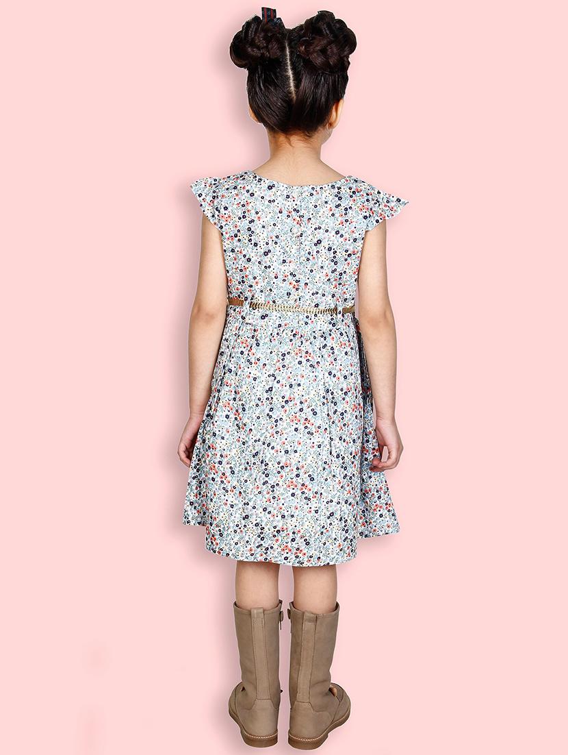 girls floral print round neck frock - 20451344 - Standard Image - 2