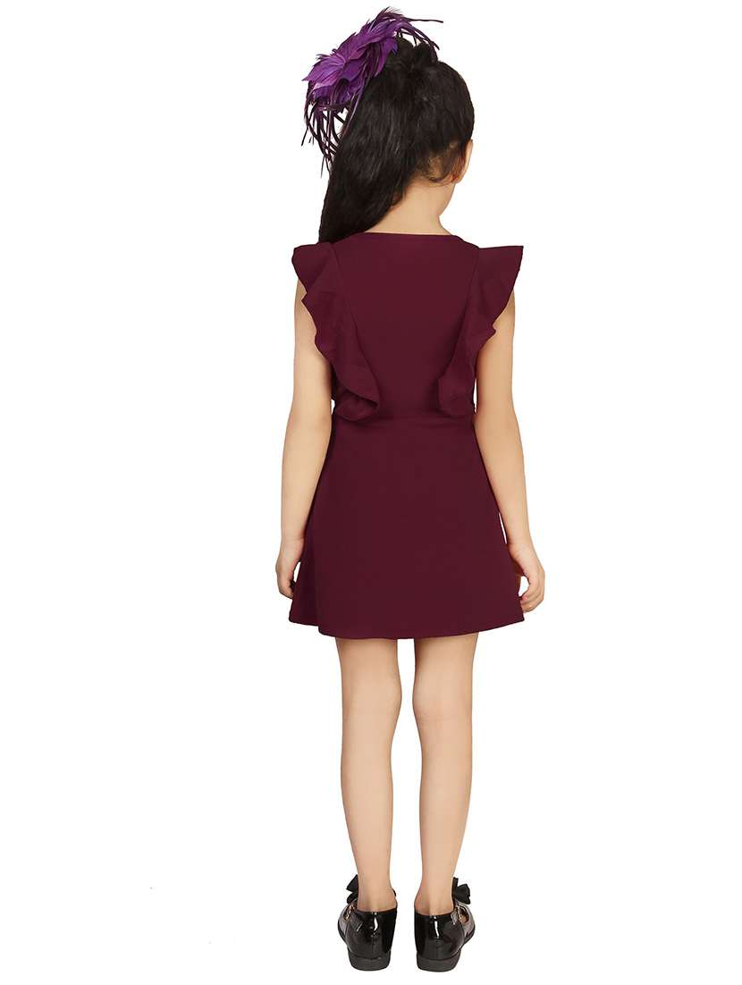 girls round neck cape sleeve frock - 20451354 -  Standard Image - 2